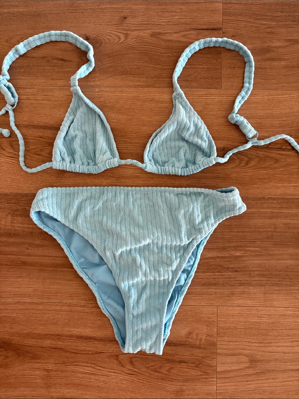Blue Ribbed Bikini Set - Picture 3 of 4